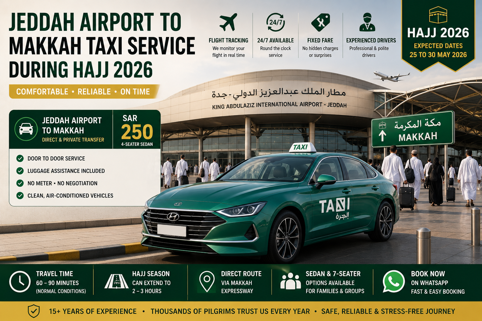 Jeddah Airport to Makkah Taxi Service During Hajj 2026